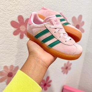 Adidas Pink and Green Gazelles